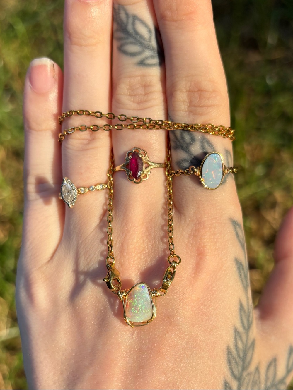 Australian opal interchangeable necklace
